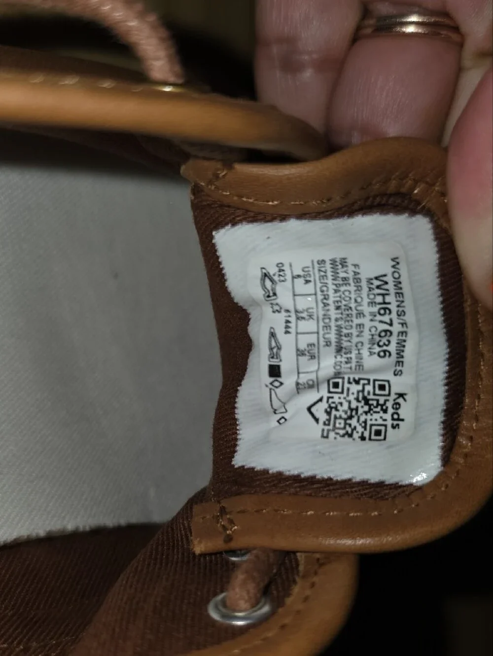 Keds Women’s Tan Leather-Style Boat Sneakers with White Sole